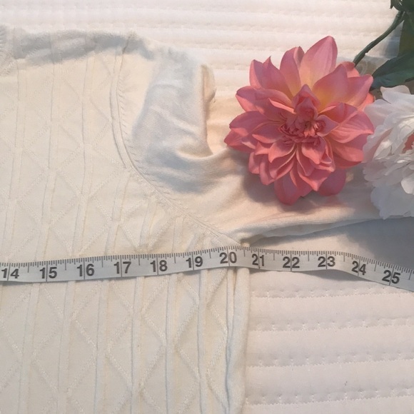 Allison Daley Ribbed Knit Sweater Size Large Cream Pullover - Picture 8 of 11